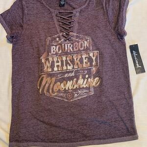 Purple Graphic Lace-Up T-Shirt